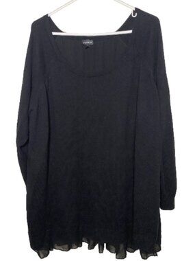 Torrid 4 4X Women's Plus Size Solid Black Knit  Top Cardigan Sheer